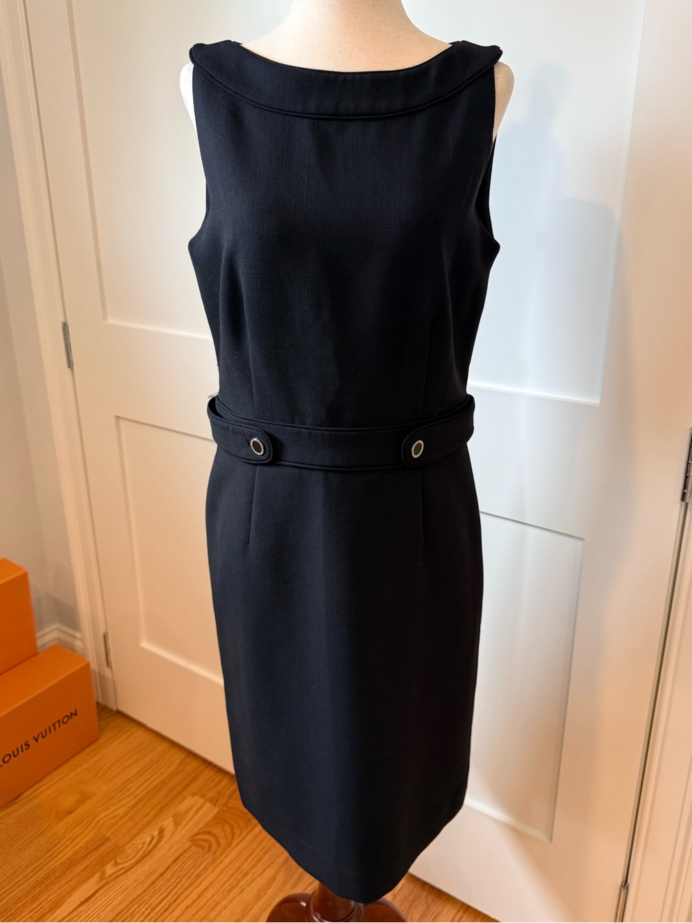 Tory Burch Black Sleeveless Sheath Midi Dress